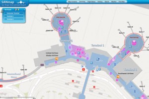 SANmap (pictured) allows passengers to explore the terminal and the services that are available before arriving at San Diego International Airport.