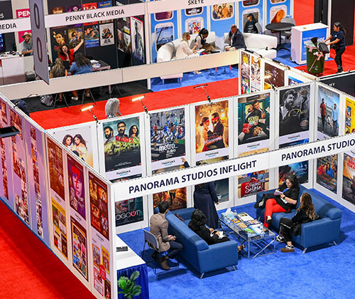 APEX World of Content showcase displaying inflight entertainment media