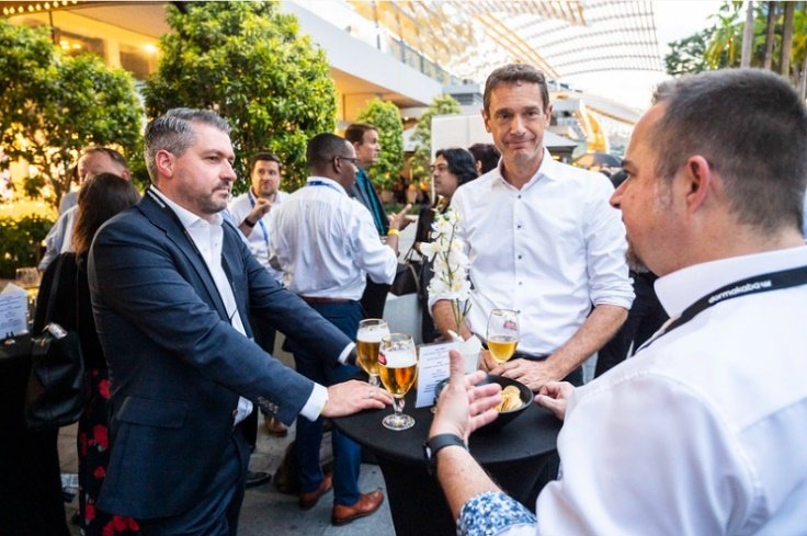 Welcome reception drinks social networking event