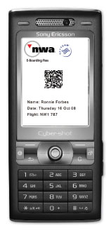 bcbp Northwest Airlines, in partnership with Mobiqa, has launched a mobile phone boarding pass called E-Boarding Pass, which is available to passengers travelling from Indianapolis to cities within the US when checking-in using a PC or handheld mobile ? device.