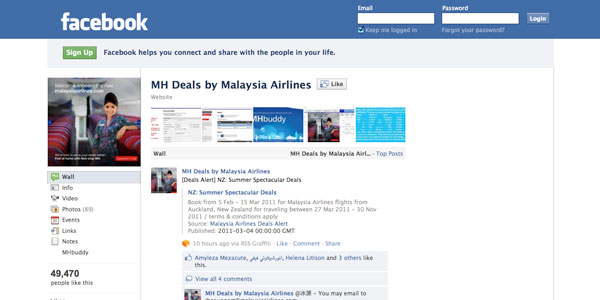 Malaysia Airlines Facebook