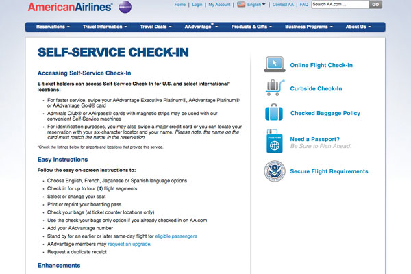 Dominican Republic self-service facilities Passengers flying from Santo Domingo, Santiago and Puerta Plata airports can now make use of American Airlines’ self-service check-in kiosks.