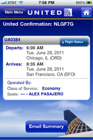 United’s new app for iPhone, iPad and iPod Touch follows the launch of paperless boarding, which is now available at over 100 airports.