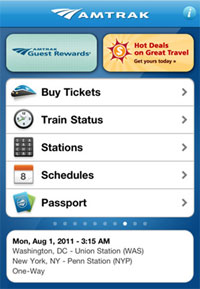 Amtrak iPhone app Amtrak iPhone app
