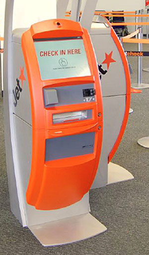 Jetstars' self-service check-in kiosks