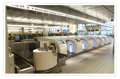 Bagdrop's passenger processing and baggage drop off solutions and products.