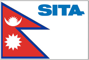SITA AirportConnect Open is being implemented to increase the efficiency of the check-in process at Tribhuvan International Airport. Nepalese flag with SITA logo