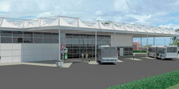 CGI render of the temporary Games Terminal.