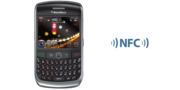A BlackBerry NFC enabled mobile phone.