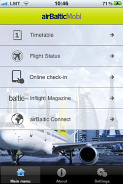 airBaltic passenger mobile check-in