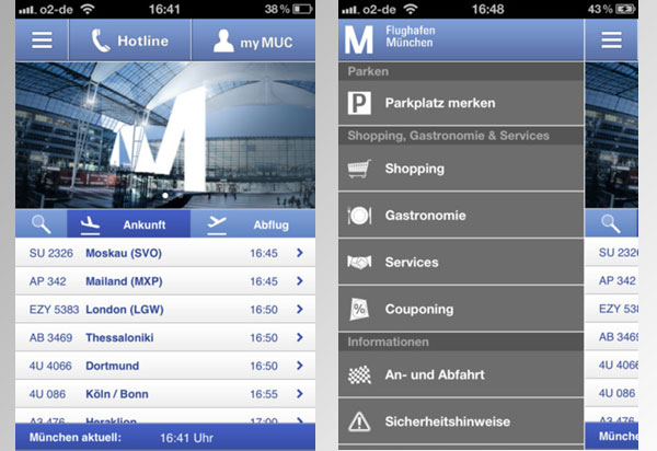 New Munich Airport app for flight status update
