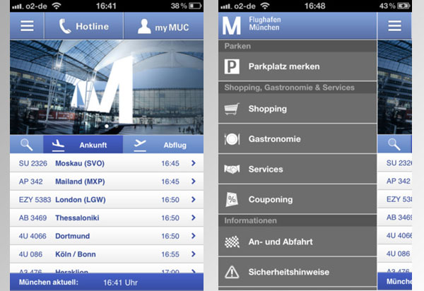 New Munich Airport app for flight status update New Munich Airport app for flight status update
