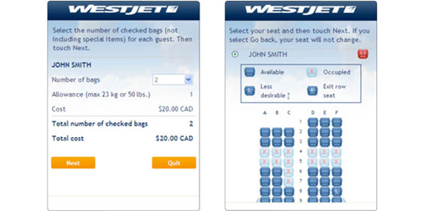 WestJet adds new self-service options for web, mobile and kiosk WestJet adds new self-service options for web, mobile and kiosk