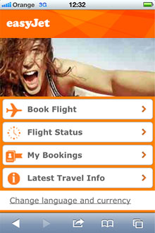 easyJet’s new multi-lingual mobile website