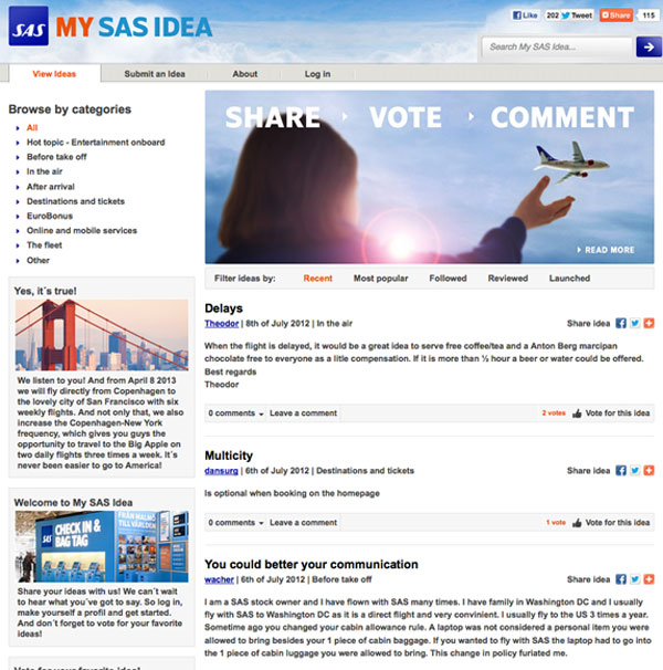 Just some of the customer suggestions on the My SAS Idea crowdsourcing portal.