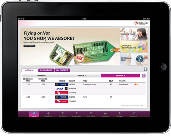 The new iChangi HD app The new iChangi HD app