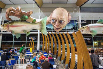 Giant Gollum welcomes visitors to Wellington Airport