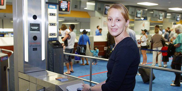 Australia’s SmartGate system, which offers automated border clearance upon arrival at eight Australian airports.