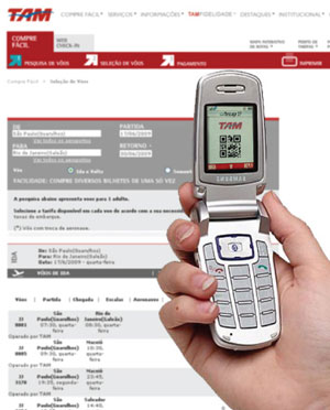 TAM Airline’s mobile check-in facility is available on internet-enabled mobile phones or tablets via the airline’s website. TAM Airline’s mobile check-in facility is available on internet-enabled mobile phones or tablets via the airline’s website.