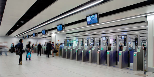 HRS used the latest in biometric technology – similar to that in its MFlow range (pictured) – to demonstrate its passenger experience of the future at Gatwick Airport.