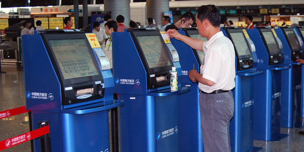 NCR’s CUSS kiosks (depicted as installed at Guangzhou Baiyun).