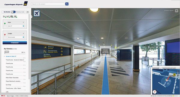 Copenhagen Airport’s revolutionary new wayfinding facility, available on PC and smart phone.