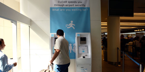 The CLEAR kiosks (as depicted at Orlando International Airport)