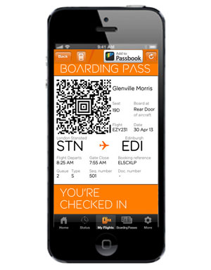 easyJet's mobile boarding pass app for iPhone easyJet's mobile boarding pass app for iPhone