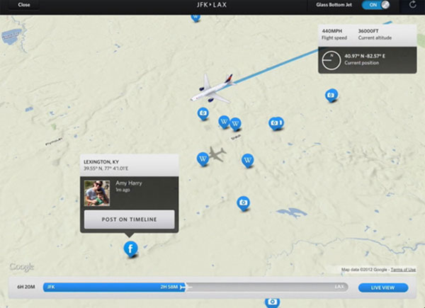 The new function on the Delta iPad app allows passengers to view maps of what’s below them during the flight