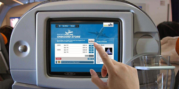 Making transactions through in-flight self-service technology
