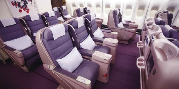 The cabin interior of Singapore Airlines' aircraft The cabin interior of Singapore Airlines' aircraft