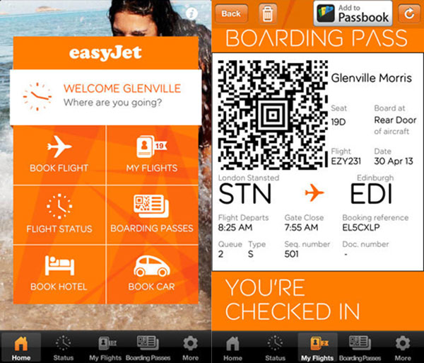 easyJet's mobile boarding app