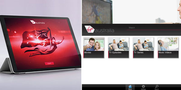 The dedicated ‘In-flight Entertainment by Virgin Australia’ app The dedicated ‘In-flight Entertainment by Virgin Australia’ app