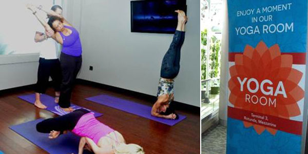 Chicago O'Hare's free yoga room.