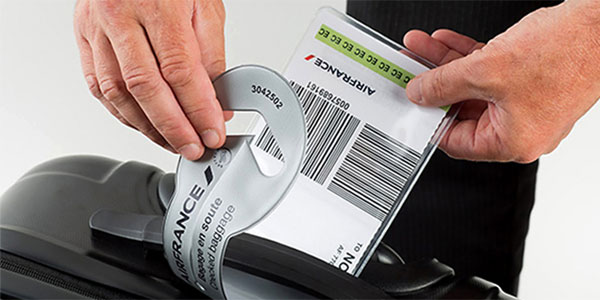 Air France home-printed bag tag