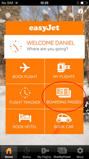 easyJet mobile boarding passes