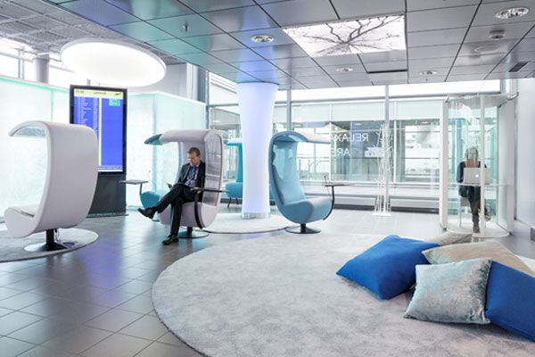  Helsinki Airport: Relaxation Area, Book Swap and rocking chairs