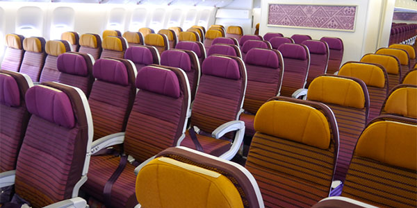 Thai Airways - cabin interior reflects Thai culture