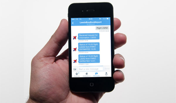 Twitter-based flight update service for passengers