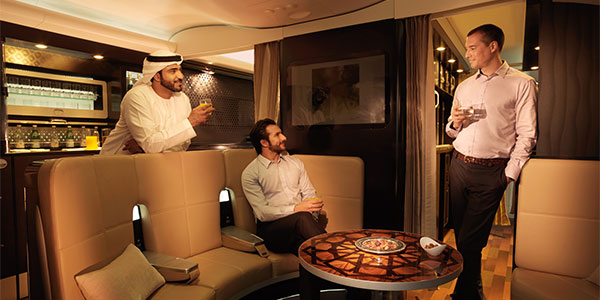 Etihad A380 - First and Business Class Lobby Lounge