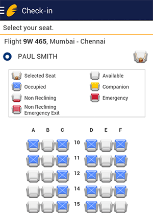 Jet Airways Seating Chart