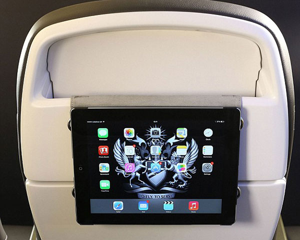 BA - slimline seats will include an eye-level tablet holder