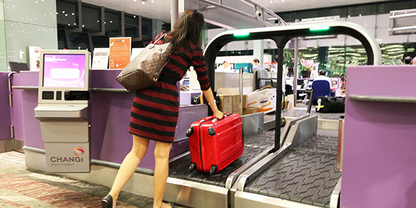 Changi Airport self-service trial of self-tagging, bag drop