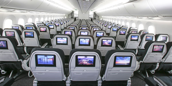 In-flight entertainment system from Panasonic Avionics.