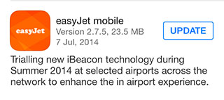 Easyjet beacons