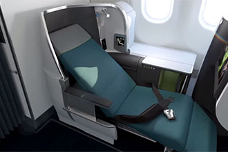Aer Lingus unveils new transatlantic A330 Business Class cabin with lie flat seats, 16-inch IFE monitors and free Wi-Fi