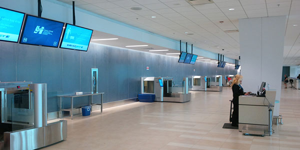 Halifax Stanfield International Airport self-service check-in hall 