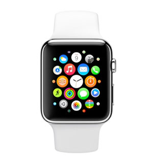 The new Apple Watch can be synched with the iPhone