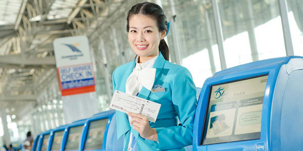 Bangkok Airways common-use self-service (CUSS) kiosks at Suvarnabhumi International Airport