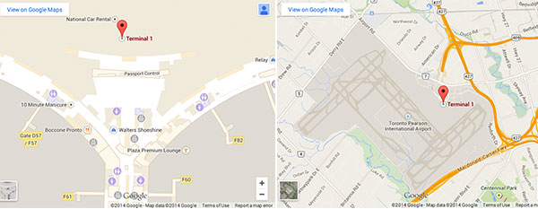 Toronto Pearson International Airport Google Maps